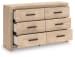 Sanginlane - Tan - Six Drawer Dresser