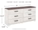 Shawburn - White / Black / Gray - 5 Piece - Dresser, Full Panel Platform Bed, 2 Nightstands