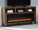 Royard - Warm Brown - 65" TV Stand with Wide Fireplace Insert