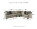 Bovarian - Stone - Left Arm Facing Loveseat 3 Pc Sectional
