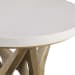Marnie - Limestone Side Table - White & Light Brown