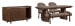 Belville - Extendable Trestle Dining Table With 2 Upholstered Side Chairs, Bench And Sideboard - Chestnut Brown