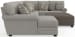 Livingston - 3 Piece Sectional With Comfort Coil Seating, 9 Included Accent Pillows And 1 Included 45" Cocktail Ottoman (LSF Chaise) - Linen
