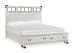 Harper Springs - Complete Queen Panel Storage Bed With Metal / Wood Headboard - Silo White