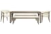 Braelyn - Extendable Rectangular Dining Table With 2 Benches And 2 Host Chairs - Dorian Gray / Beige
