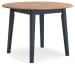 Gesthaven - 5 Pc. - Round Dining Room Drop Leaf Table, 4 Side Chairs - Natural / Blue