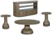 Bosley - Round Cocktail Table With 2 Accent Tables And Demilune Console - Porpoise