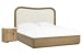 Leeza - Queen Upholstered Panel Bed With Bachelor Chest - Brown