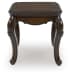 Maylee - Dark Brown - Rectangular End Table With Cabriole Legs
