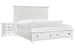 Charleston - Queen Panel Storage Bed With 2 Nightstands - White Dove