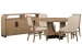 Tristan - 60" Round Dining Table With 2 Side Chairs, 2 Arm Chairs And Sideboard - Swiss Coffee / Beige