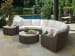 Cypress Point Ocean Terrace - Curved Sectional Armless LAF Sofa - White / Dark Brown