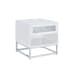 Chandra - End Table With LED And Battery Pack - Glossy White