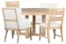 Somerset - Round Dining Table With 2 Side Chairs And 2 Arm Chairs - Butternut / White