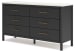 Cadmori - Black / White - Six Drawer Dresser