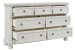 Robbinsdale - Antique White - 5 Pc. - Dresser, Mirror, King Panel Storage Bed