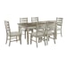 Farmington - 7 Piece Standard Height Dining Set (Rectangular Table And Six Chairs) - Medium Brown And Washed Stone