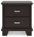 Covetown - Two Drawer Night Stand - Dark Brown