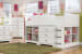 Lulu - White - Twin Loft Bed with 3 Drawer Storage and Bookcase