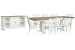 Kingston - Extendable Trestle Dining Table With 6 Side Chairs, 2 Host Chairs And Credenza - Whisper White And Cerused Nutmeg