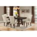 Jax - 7 Piece Dining Set (Table And Six Upholstered Side Chairs) - Dark Walnut