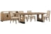 Tristan - Extendable Trestle Dining Table With 4 Side Chairs And Sideboard - Swiss Coffee / Beige
