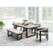 Costa - 6 Piece Patio Dining Set (Table, Four Chairs & Bench) - Black