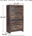 Drystan - Brown / Beige - 8 Pc. - Dresser, Mirror, Chest, King Panel Bed With 4 Side Drawers