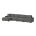Arizona - Modular 4 Piece Sectional Set With LHF Chaise - Steno Charcoal