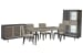 Ryker - Rectangular Dining Table With 4 Host Chairs, Server And Display Cabinet - Nocturn Black And Coventry Gray