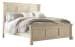 Bolanburg - Antique White - King Panel Bed - Louvered Headboard
