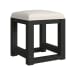 Ridgemont - Dressing Stool With White Fabric - Black With Grain