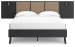 Charlang - Black / Gray - Queen Panel Platform Bed With 2 Extensions