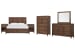Groveland Park - Queen Panel Storage Bed, 2 Open Nightstands, Drawer Dresser With Square Mirror And Drawer Chest - Antique Coffee