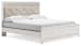 Altyra - White - King Panel Bed With Upholstered Headboard