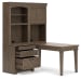 Janismore - Weathered Gray - Desk With Bookcase Wall Unit