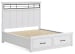 Ashbryn - White / Natural - California King Panel Storage Bed