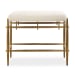 Karleen - Plush Small Brass Bench - White