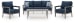 Gali - Gray / Blue - Sofa / Chairs / Table Set (Set of 4)