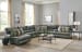 Como - 7 Piece Italian Leather Match Power Reclining Sectional With 2 Lay Flat Reclining Seats And LSF Chaise - Steel