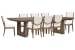 Westbourne - Extendable Trestle Dining Table With 8 Side Chairs - Dark Umber / White