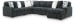 Midnight-Madness - 6-Piece Sectional With RAF Corner Chaise - Gunmetal