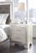 Lonnix - Silver Finish - 7 Pc. - Dresser, Mirror, Twin Panel Bed, 2 Nightstands