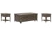 Paxton Place - Lift Top Storage Caster Cocktail Table With 2 End Tables - Dovetail Gray