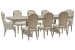 Marisol - Extendable Trestle Dining Table With 6 Upholstered Side Chairs And 2 Host Chairs - Fawn