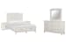 Willowbrook - Queen Panel Storage Bed, 2 Open Nightstands And Drawer Dresser With Landscape Mirror - Egg Shell White