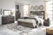 Drystan - King Panel Bed With 2 Storage Drawers - Brown / Beige