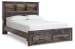 Drystan - Queen Bookcase Bed With 2 Storage Drawers - Brown / Beige