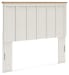 Linnocreek - White / Warm Brown - Queen Panel Headboard