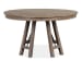 Paxton Place - 52" Round Dining Table With 2 Curved Benches And Buffet - Dovetail Gray